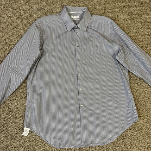 Calvin Klein Slim Fit Non-Iron Button-Up Shirt US Men's 17/32-33 - Picture 2 of 8
